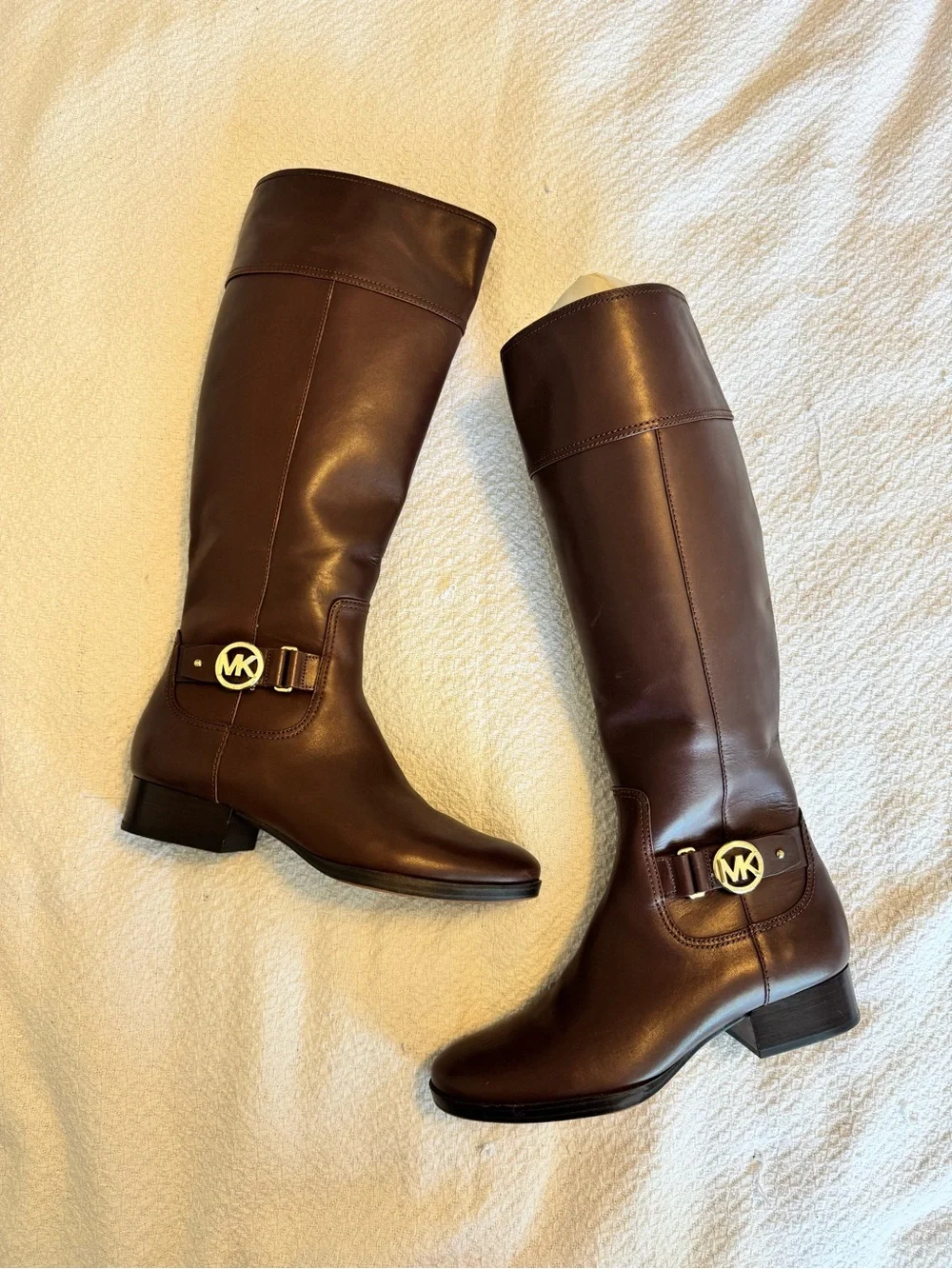 Michael Kors Chocolate Brown Leather Knee-High Riding Boots